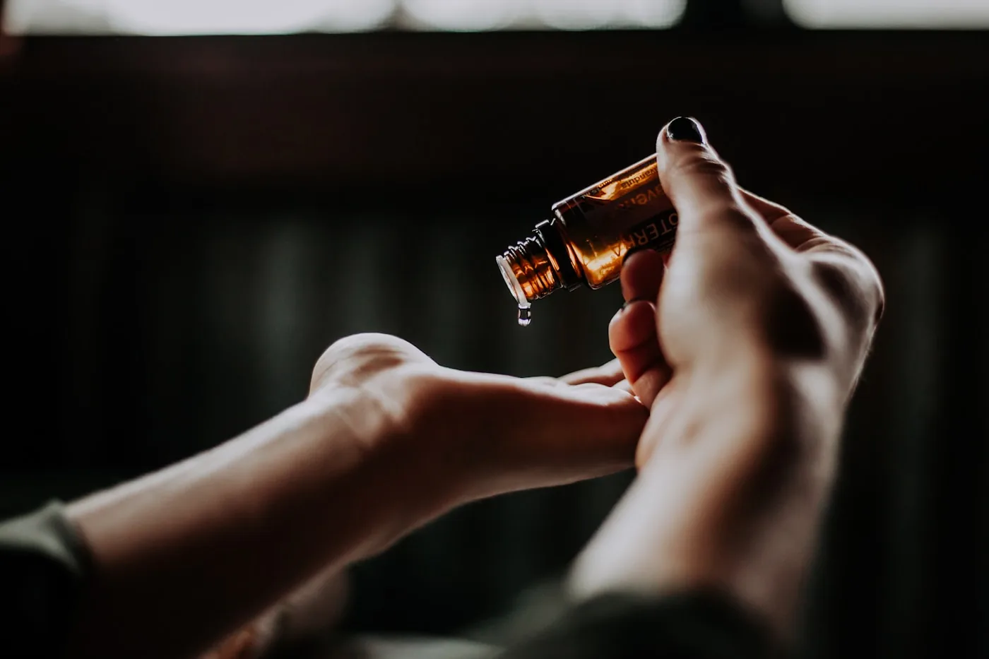 Aromatherapy oil being poured